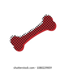 Bone sign illustration. Vector. Brown icon with shifted black circle pattern as duplicate at white background. Isolated.