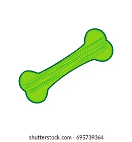 Bone sign illustration. Vector. Lemon scribble icon on white background. Isolated
