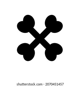 Bone silhouette vector. Bone icon.