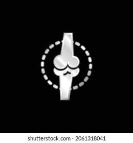 Icono metálico plateado óseo