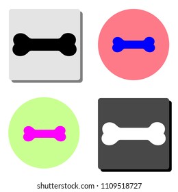 bone. simple flat vector icon illustration on four different color backgrounds