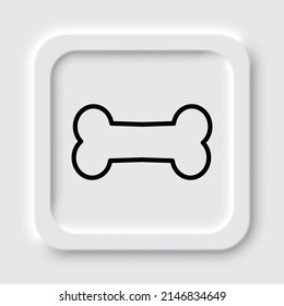 Bone simple icon vector. Flat design. Neumorphism design.ai