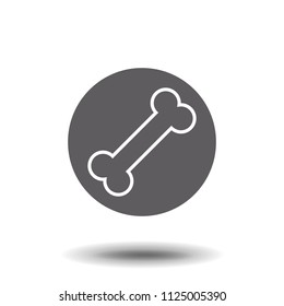 Bone simple vector icon. Black and white illustration of bone, dog meal.