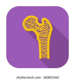Bone. Single color flat icon. Vector illustration.