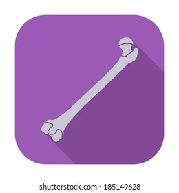Bone. Single flat color icon. Vector illustration.
