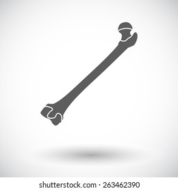 Bone. Single flat icon on white background. Vector illustration.