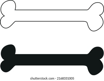 Bone sizeable vector black filled and outline 