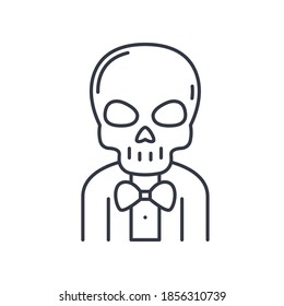Bone skeleton icon, linear isolated illustration, thin line vector, web design sign, outline concept symbol with editable stroke on white background.