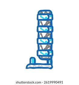 vetor de esboço de ícone de doodle de lesão de tala de osso. sinal de lesão de fratura de tala de osso.