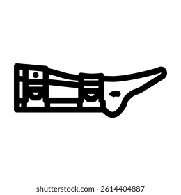 bone splint fracture injury line icon vector. bone splint fracture injury sign. isolated contour symbol black illustration
