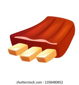 Bone steak icon. Cartoon of bone steak vector icon for web design isolated on white background