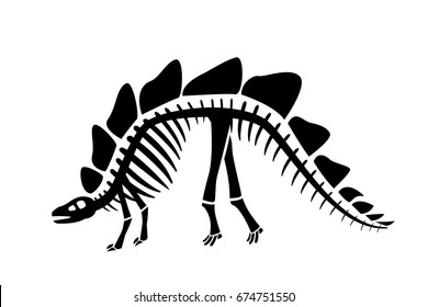 Bone of Stegosauras in silhouette style