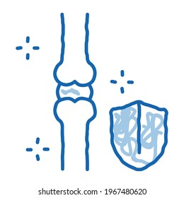 bone strengthening sketch icon vector. Hand drawn blue doodle line art bone strengthening sign. isolated symbol illustration