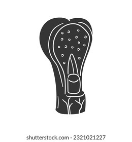 Bone Structure Icon Silhouette Illustration. Anatomy Human Body Vector Graphic Pictogram Symbol Clip Art. Doodle Sketch Black Sign.