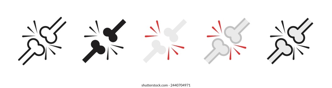 Bone Structure and Orthopedic Icons. Human Skeletal and Joint Health Symbols
