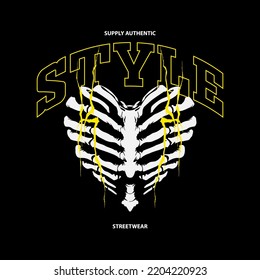 The bone style streetwear design vector