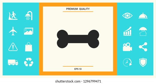 Bone symbol icon. Graphic elements for your design