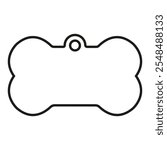 Bone tag icon vector. Dog tag illustration sign. Tag symbol or logo.