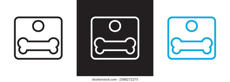 Bone tag icon vector .  Dog tag  sign icon. isolated on white and black background. Vector illustration. EPS 10