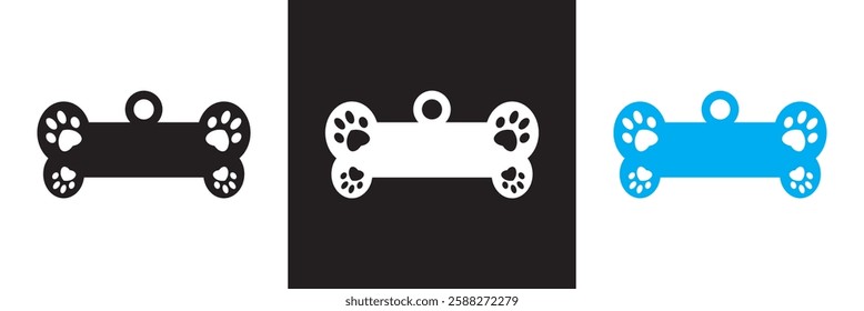 Bone tag icon vector .  Dog tag  sign icon. isolated on white and black background. Vector illustration. EPS 10