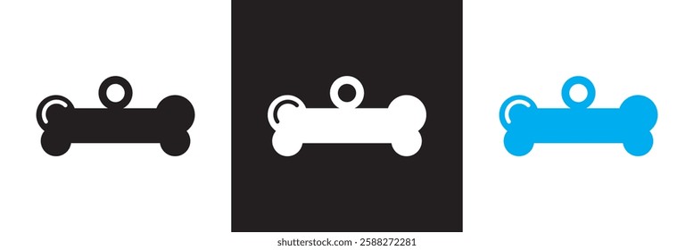 Bone tag icon vector .  Dog tag  sign icon. isolated on white and black background. Vector illustration. EPS 10