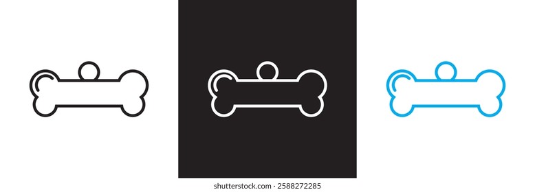 Bone tag icon vector .  Dog tag  sign icon. isolated on white and black background. Vector illustration. EPS 10