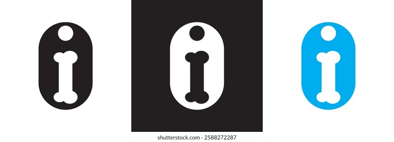 Bone tag icon vector .  Dog tag  sign icon. isolated on white and black background. Vector illustration. EPS 10