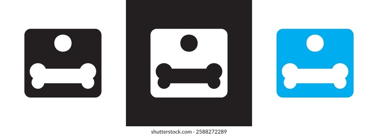 Bone tag icon vector .  Dog tag  sign icon. isolated on white and black background. Vector illustration. EPS 10