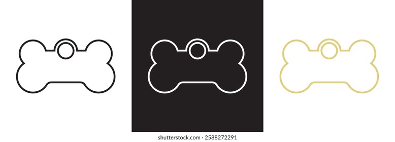 Bone tag icon vector .  Dog tag  sign icon. isolated on white and black background. Vector illustration. EPS 10