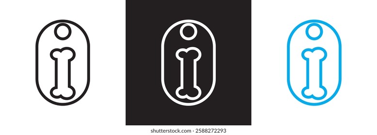 Bone tag icon vector .  Dog tag  sign icon. isolated on white and black background. Vector illustration. EPS 10