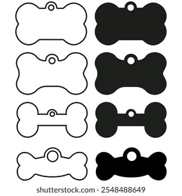 Bone tag icon vector set. Dog tag illustration sign collection. Tag symbol or logo.