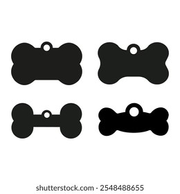 Bone tag icon vector set. Dog tag illustration sign collection. Tag symbol or logo.