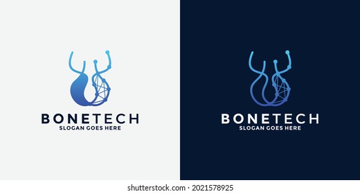 bone tech logo design for business technology that promotes bone health