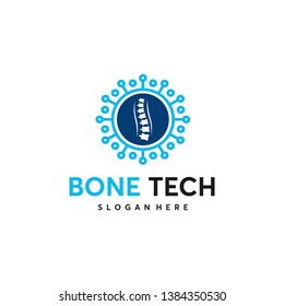 Bone Tech Logo designs, Spine Tech logo template vector