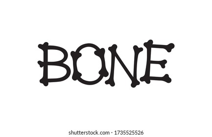 BONE text design vector isolated on white background