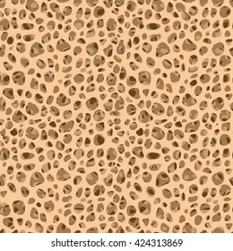 Bone tissue seamless vector pattern. Editable vector illustration. Abstract background in light beige color.