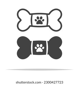 Bone toy for dog vector isolated illustration