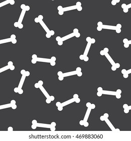 Bone vector black and white seamless pattern. Dog cookie bones black wrap.