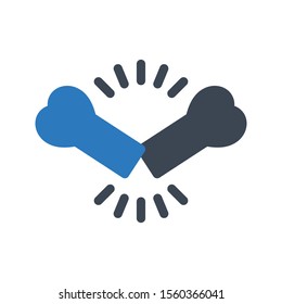 bone vector glyph colour icon 