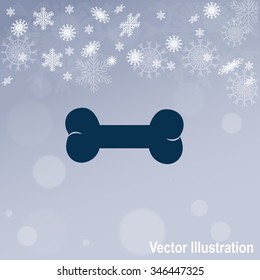 Bone vector icon. Animal symbol.