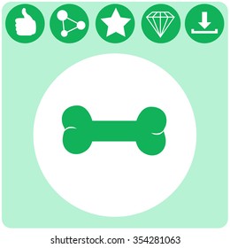 Bone vector icon. Animal symbol.