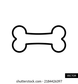 Bone vector icon in line style design for website design, app, UI, isolated on white background. Editable stroke. EPS 10 vector illustration.