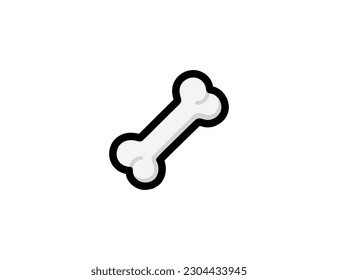 Bone vector icon on a white background. Dog bone emoji illustration. Isolated bone vector emoticon