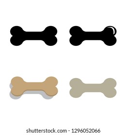 Bone vector icon, pet dog, forensics icon set color and black