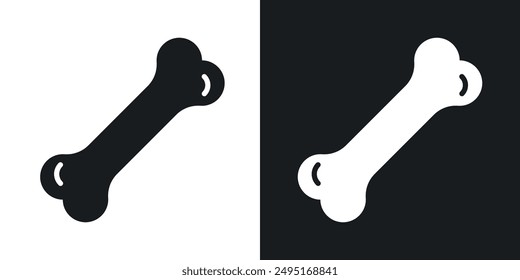 Bone vector icon set in solid style.