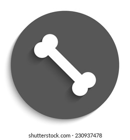 Bone - vector icon with shadow on a round grey button