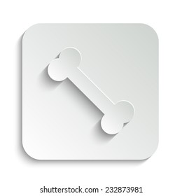 Bone - vector icon with shadow on a grey button