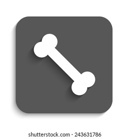 Bone - vector icon with shadow on a grey button