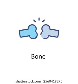 Bone vector icon stock illustration
