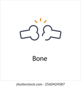 Bone vector icon stock illustration